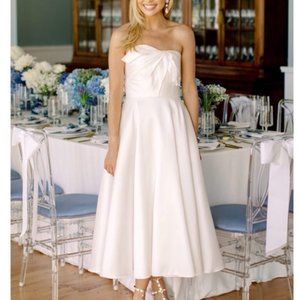 NWT Marchesa Notte Tea Length Gown With Draped Bodice